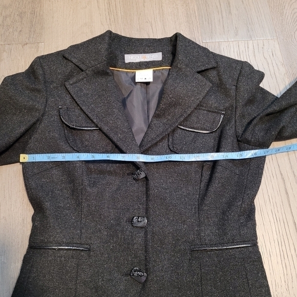 NICOLE BENISTI VINTAGE BLAZER BUTTON FRONT CLOSURE CHARCOAL GRAY WOMENS SMALL - Picture 5 of 14
